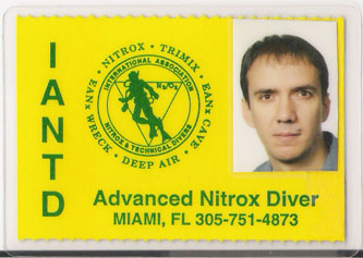 IANTD Advanced Nitrox Diver scan front