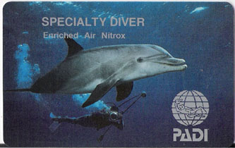 PADI SPECIALITY DIVER - Enriched Air Nitrox scan back